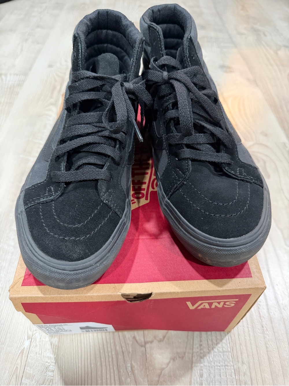 Vans Black Sk8-Hi Top Sneakers, Size 8.5 - Picture 2 of 7